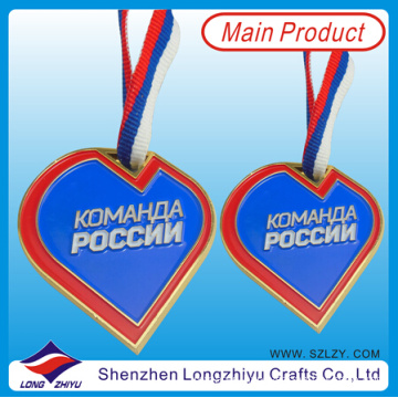 Heart Shape Hard Enamel Marathon Medal